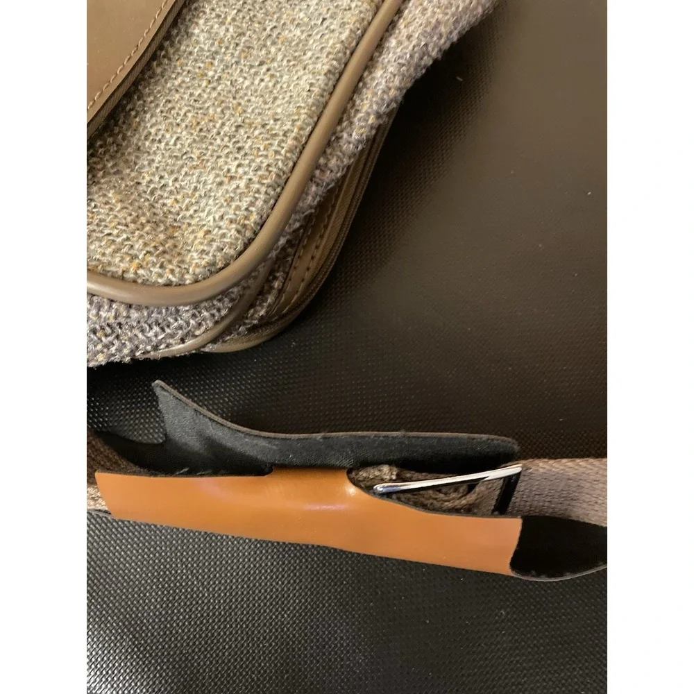 Vintage JORDACHE Tweed Luggage Overnight Carry On Bag Brown Tan 11x15x6